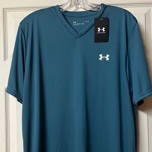 Under Armour Men’s Teal Blue V-Neck Performance Tee